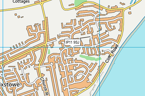 IP11 9SJ map - OS VectorMap District (Ordnance Survey)