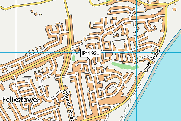 IP11 9SL map - OS VectorMap District (Ordnance Survey)