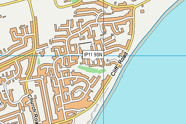 IP11 9SN map - OS VectorMap District (Ordnance Survey)