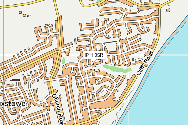 IP11 9SR map - OS VectorMap District (Ordnance Survey)