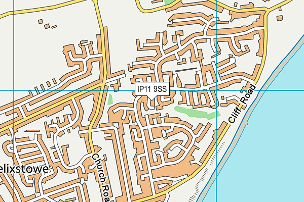 IP11 9SS map - OS VectorMap District (Ordnance Survey)