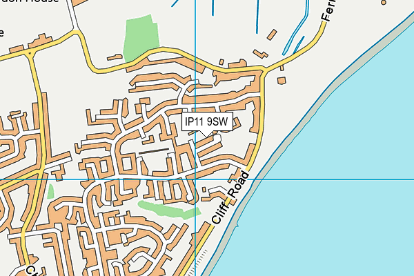 IP11 9SW map - OS VectorMap District (Ordnance Survey)