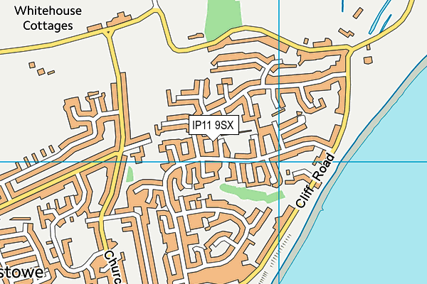IP11 9SX map - OS VectorMap District (Ordnance Survey)
