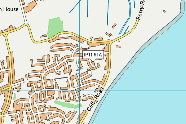IP11 9TA map - OS VectorMap District (Ordnance Survey)