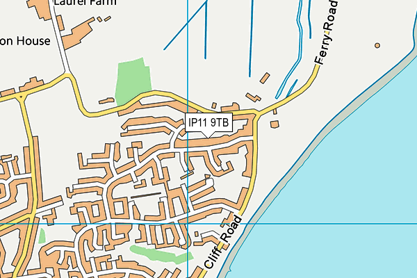 IP11 9TB map - OS VectorMap District (Ordnance Survey)