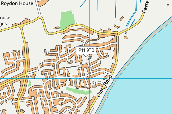 IP11 9TD map - OS VectorMap District (Ordnance Survey)