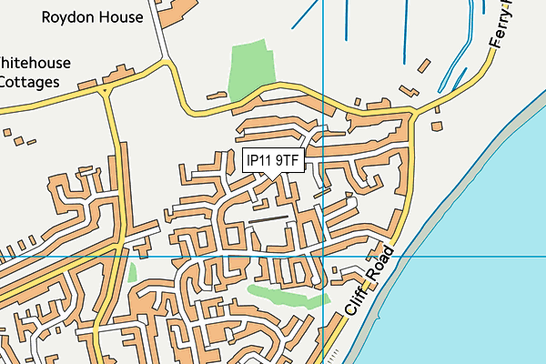 IP11 9TF map - OS VectorMap District (Ordnance Survey)