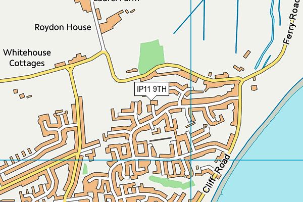 IP11 9TH map - OS VectorMap District (Ordnance Survey)