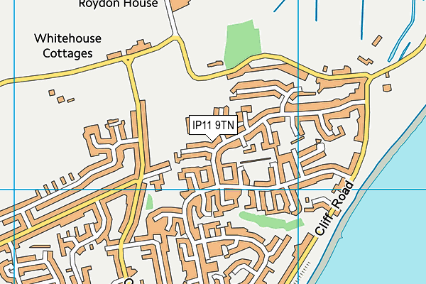 IP11 9TN map - OS VectorMap District (Ordnance Survey)