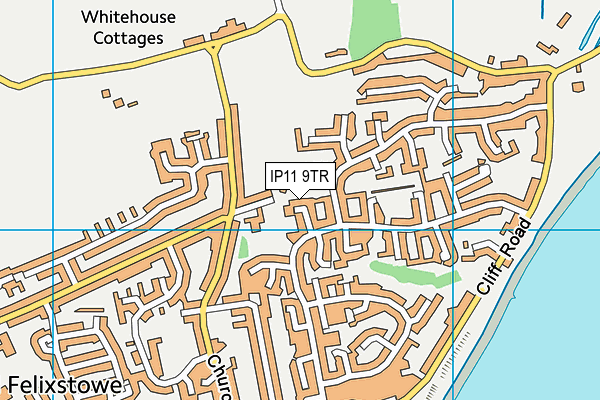 IP11 9TR map - OS VectorMap District (Ordnance Survey)