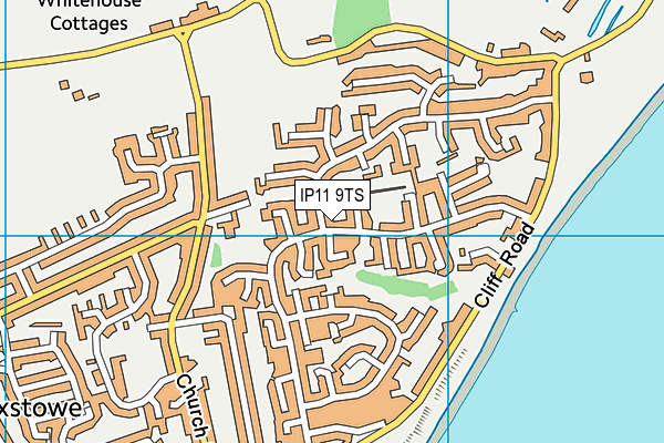 IP11 9TS map - OS VectorMap District (Ordnance Survey)