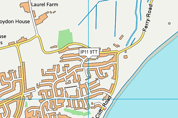IP11 9TT map - OS VectorMap District (Ordnance Survey)
