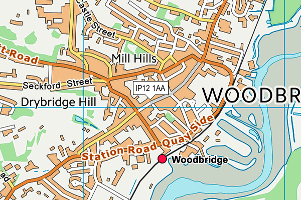 IP12 1AA map - OS VectorMap District (Ordnance Survey)