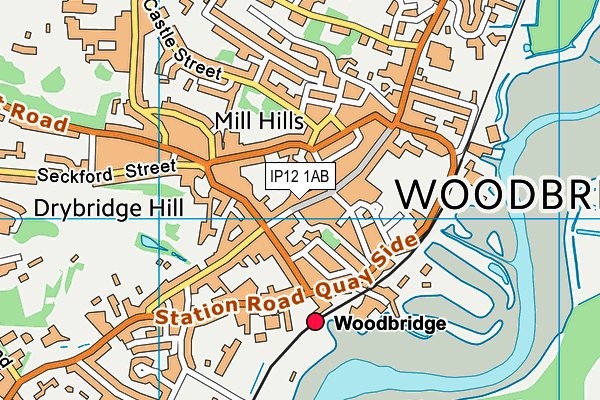 IP12 1AB map - OS VectorMap District (Ordnance Survey)