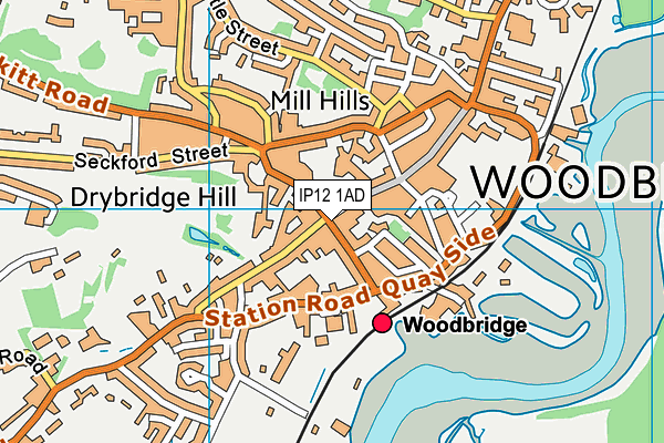 IP12 1AD map - OS VectorMap District (Ordnance Survey)