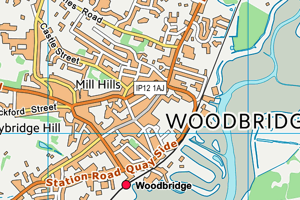 IP12 1AJ map - OS VectorMap District (Ordnance Survey)