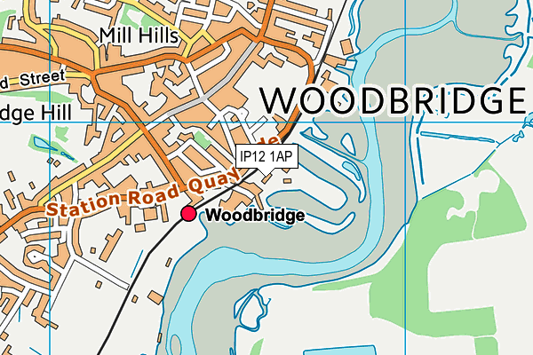 IP12 1AP map - OS VectorMap District (Ordnance Survey)