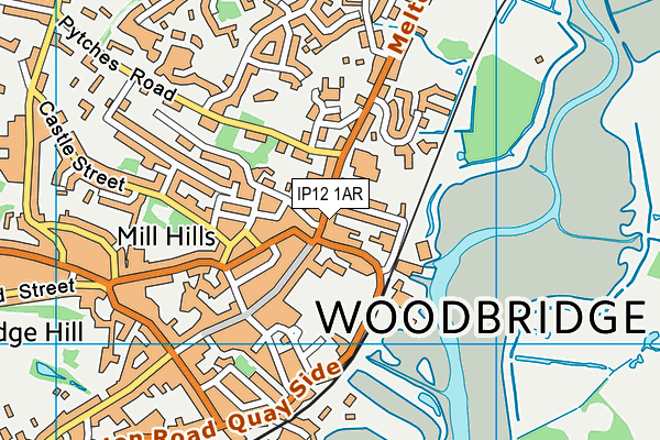 IP12 1AR map - OS VectorMap District (Ordnance Survey)