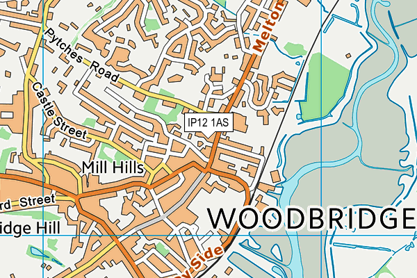 IP12 1AS map - OS VectorMap District (Ordnance Survey)