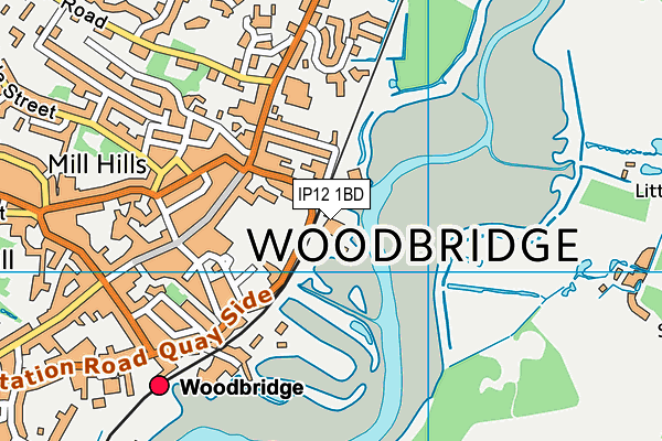 IP12 1BD map - OS VectorMap District (Ordnance Survey)