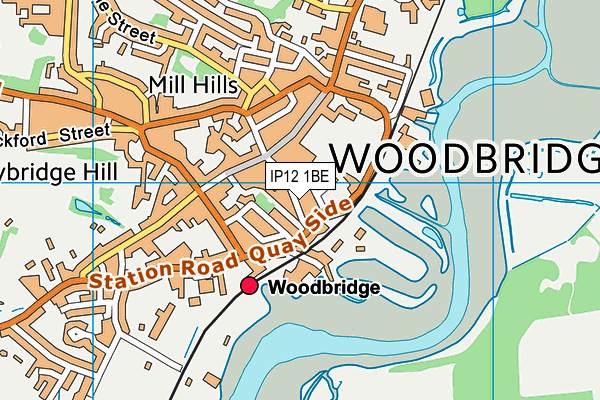 IP12 1BE map - OS VectorMap District (Ordnance Survey)