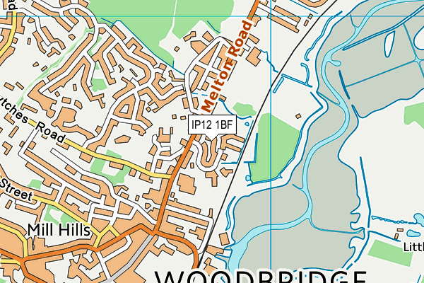 IP12 1BF map - OS VectorMap District (Ordnance Survey)