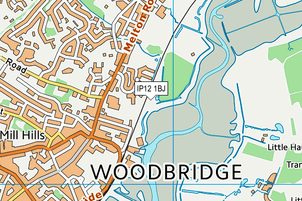 IP12 1BJ map - OS VectorMap District (Ordnance Survey)