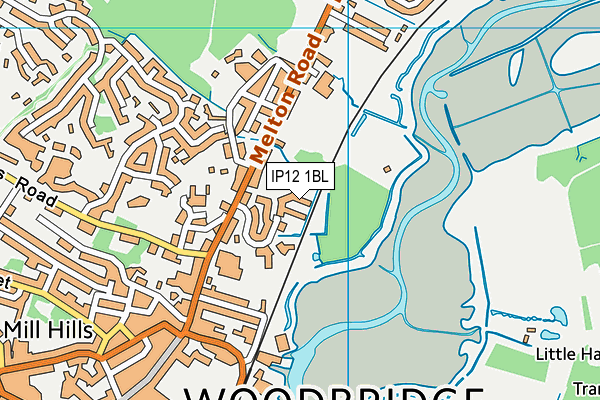 IP12 1BL map - OS VectorMap District (Ordnance Survey)