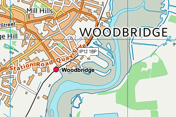 IP12 1BP map - OS VectorMap District (Ordnance Survey)