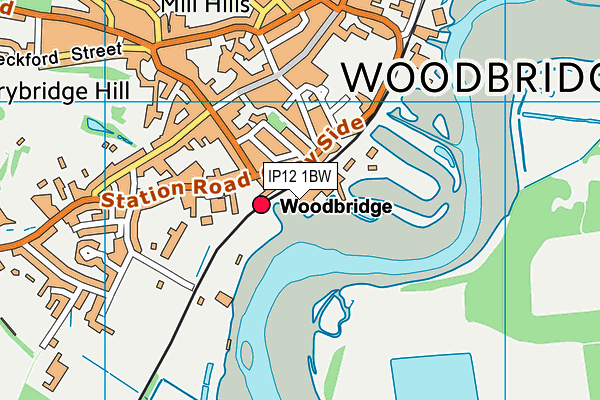 IP12 1BW map - OS VectorMap District (Ordnance Survey)