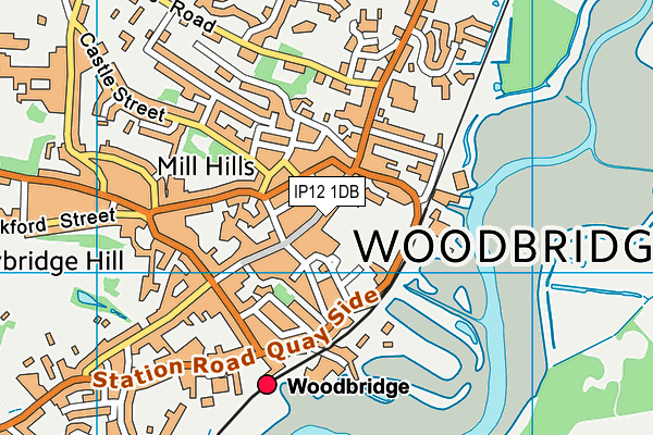 IP12 1DB map - OS VectorMap District (Ordnance Survey)