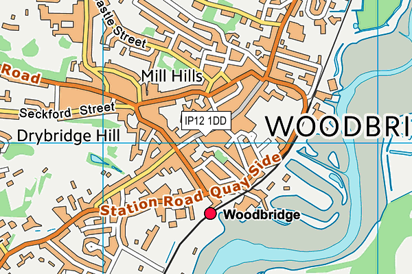 IP12 1DD map - OS VectorMap District (Ordnance Survey)