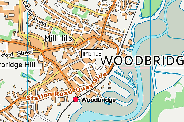 IP12 1DE map - OS VectorMap District (Ordnance Survey)