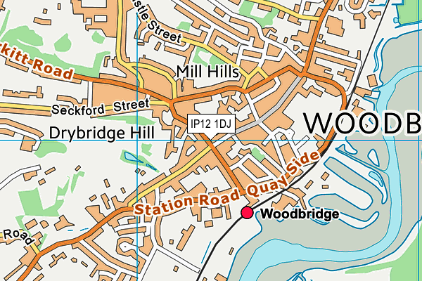 IP12 1DJ map - OS VectorMap District (Ordnance Survey)