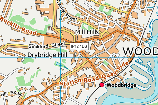 Woodbridge School Prep map (IP12 1DS) - OS VectorMap District (Ordnance Survey)
