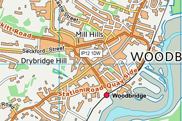 IP12 1DW map - OS VectorMap District (Ordnance Survey)