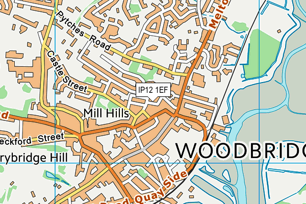 IP12 1EF map - OS VectorMap District (Ordnance Survey)