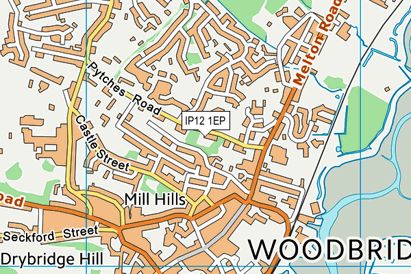 IP12 1EP map - OS VectorMap District (Ordnance Survey)