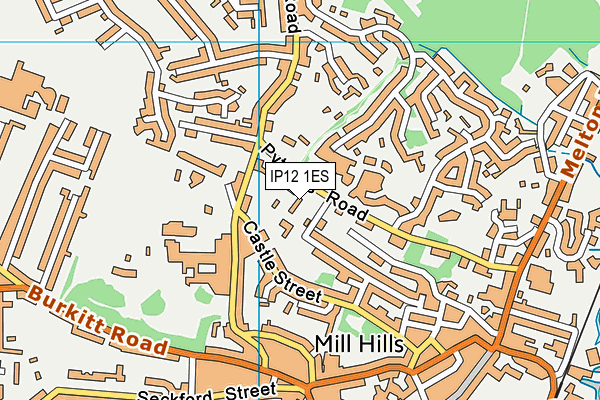 IP12 1ES map - OS VectorMap District (Ordnance Survey)