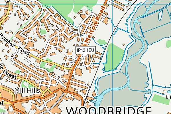 IP12 1EU map - OS VectorMap District (Ordnance Survey)