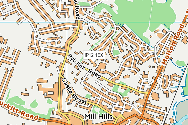 IP12 1EX map - OS VectorMap District (Ordnance Survey)