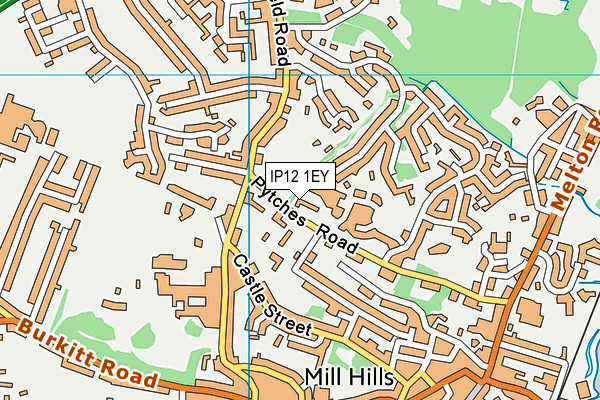 IP12 1EY map - OS VectorMap District (Ordnance Survey)