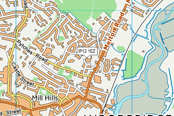 IP12 1EZ map - OS VectorMap District (Ordnance Survey)