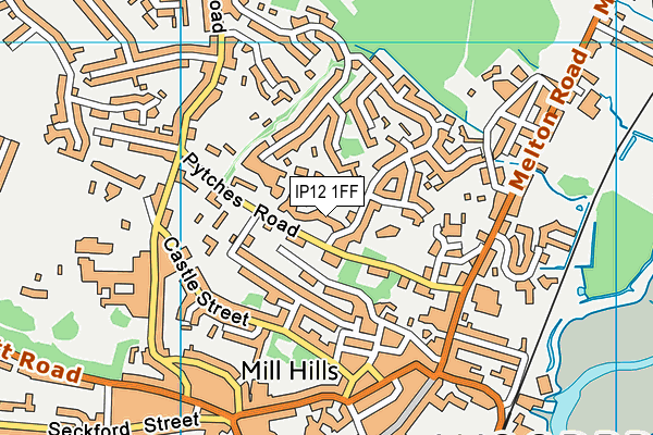 IP12 1FF map - OS VectorMap District (Ordnance Survey)