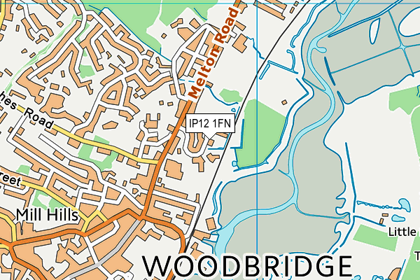 IP12 1FN map - OS VectorMap District (Ordnance Survey)