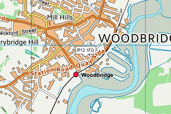 IP12 1FQ map - OS VectorMap District (Ordnance Survey)