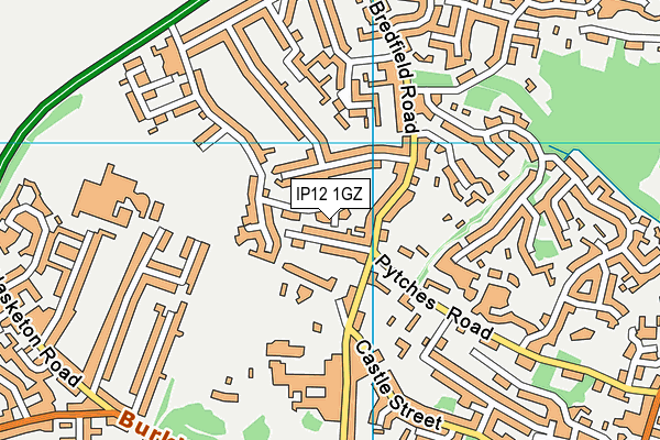 IP12 1GZ map - OS VectorMap District (Ordnance Survey)