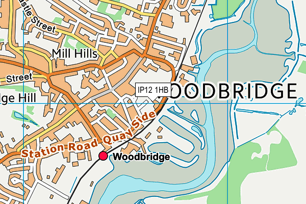 IP12 1HB map - OS VectorMap District (Ordnance Survey)