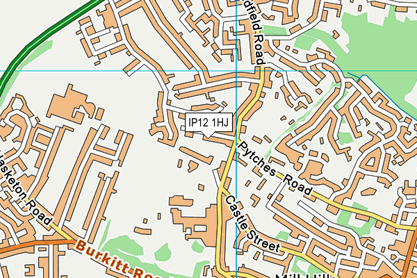 IP12 1HJ map - OS VectorMap District (Ordnance Survey)