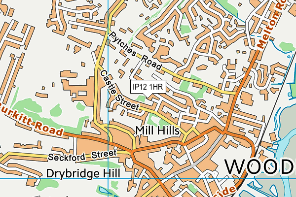 IP12 1HR map - OS VectorMap District (Ordnance Survey)